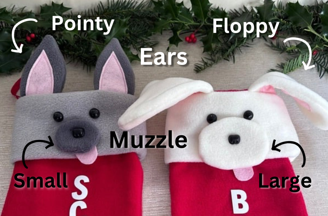 Green Personalised Dog Christmas Stocking